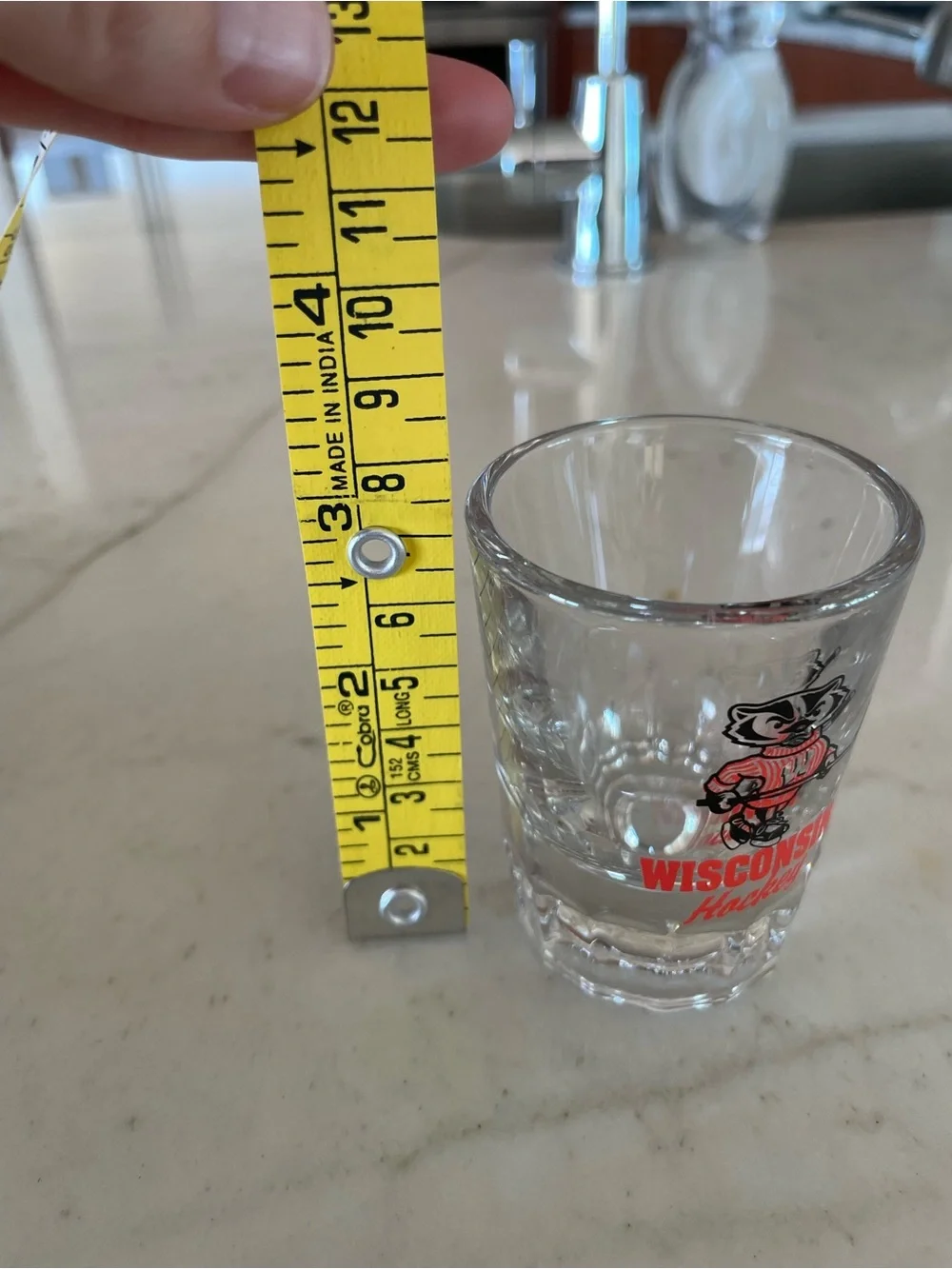 University of Wisconsin Badgers Hockey Shot Glass – Collectible Barware jigger
